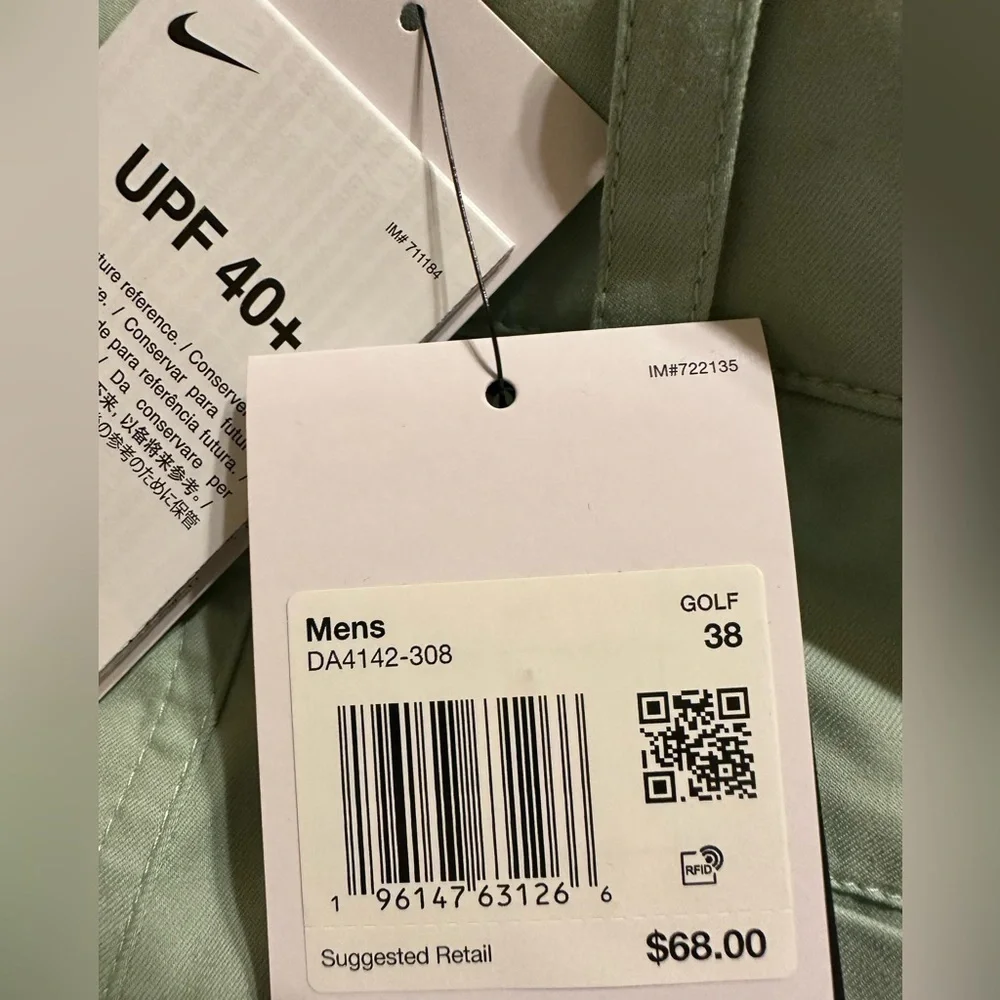 Men's Nike DA4139-316 Golf Shorts, Size UPF 40+, Green, New with Tags